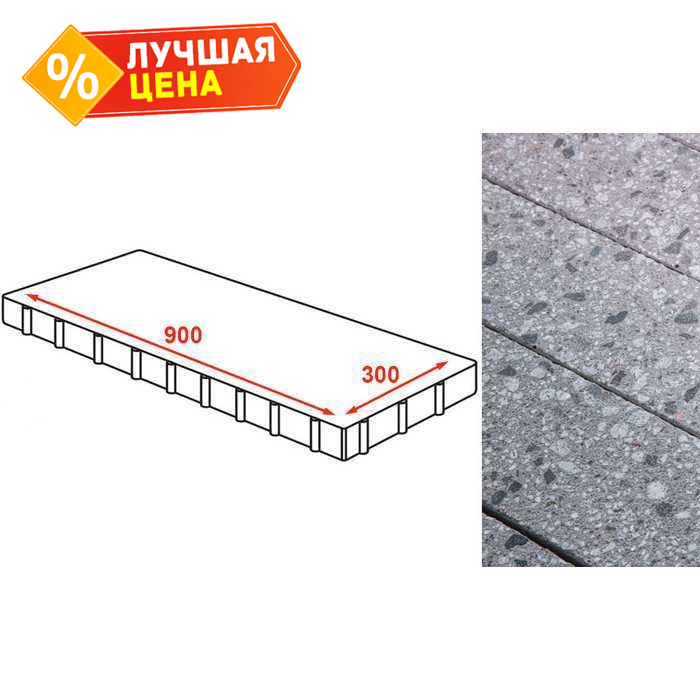 Плита тротуарная Готика Granite FINERRO, Галенит 900x300x80 мм