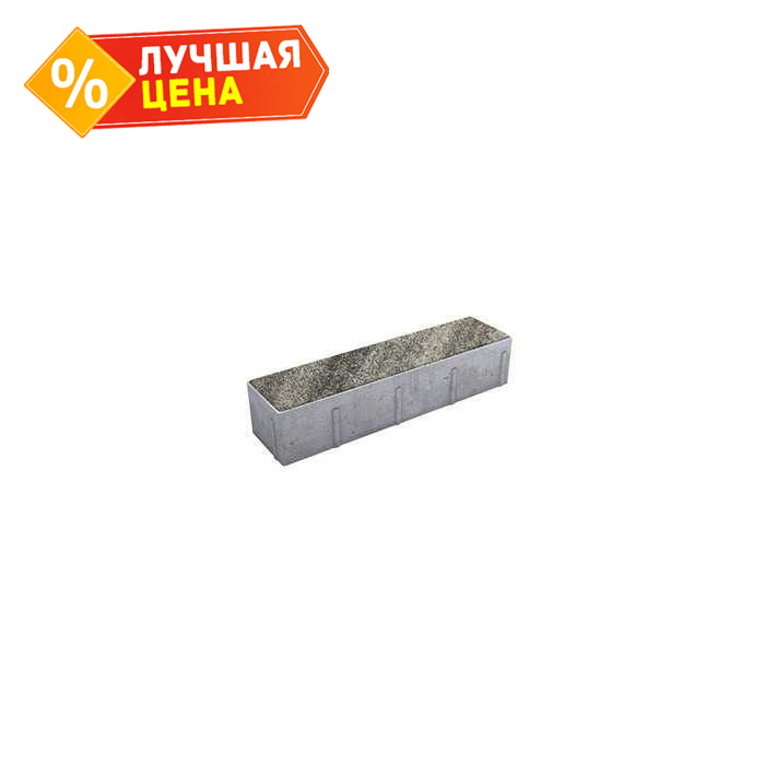 Плитка тротуарная Прямоугольник (Ла-Линия) В.11.П.10 Листопад гладкий Антрацит 400x100x100 мм