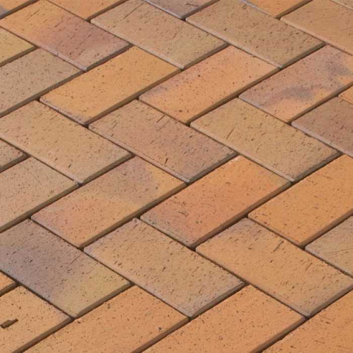 Тротуарная клинкерная брусчатка Vandersanden Radeberg оранжевая, 200x100x52 мм