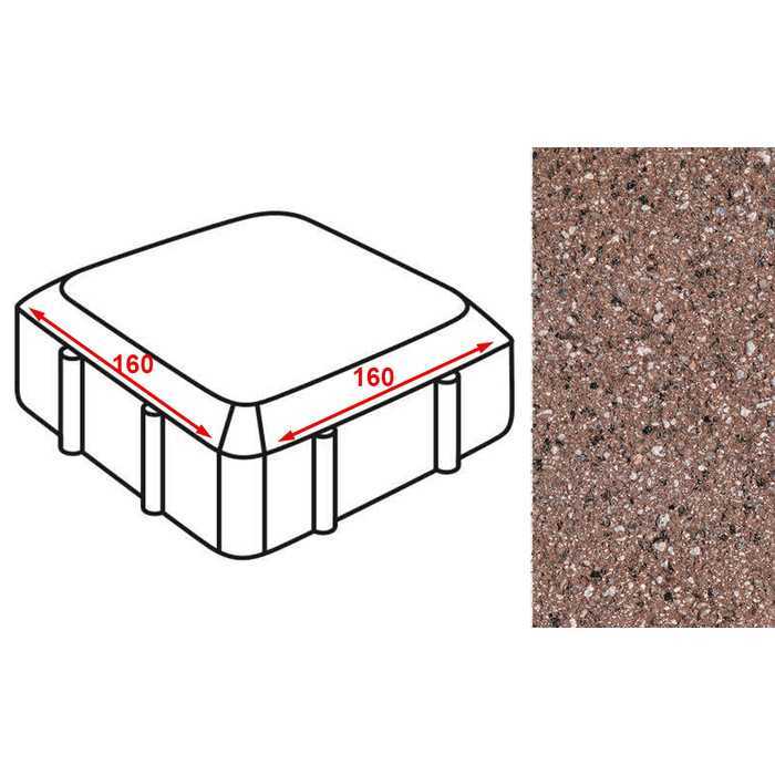 Плитка тротуарная Готика Granite FERRO, Старая площадь, Емельяновский, 160x160x60 мм