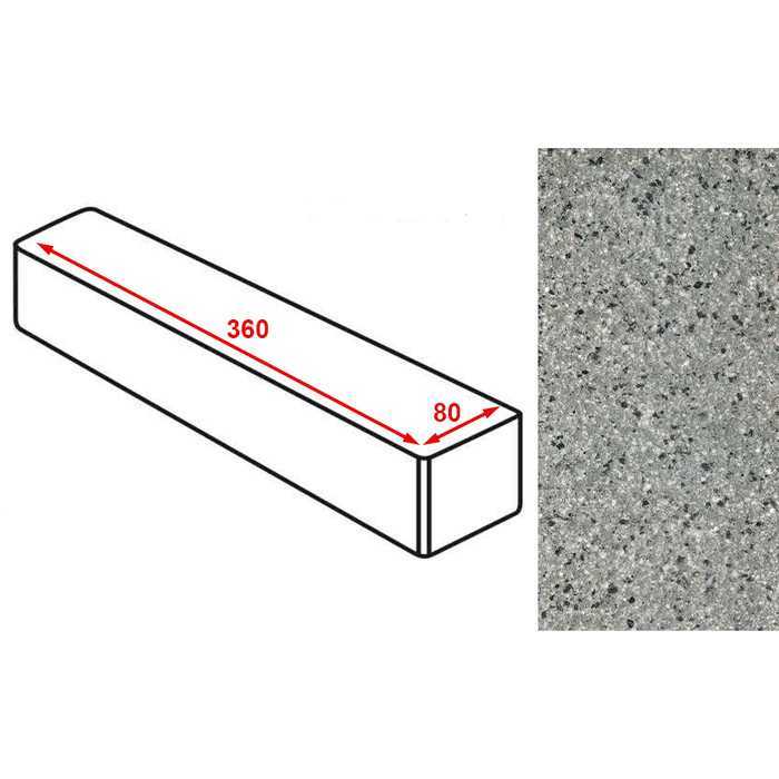 Плитка тротуарная Готика Granite FERRO, ригель, Белла Уайт 360x80x80 мм